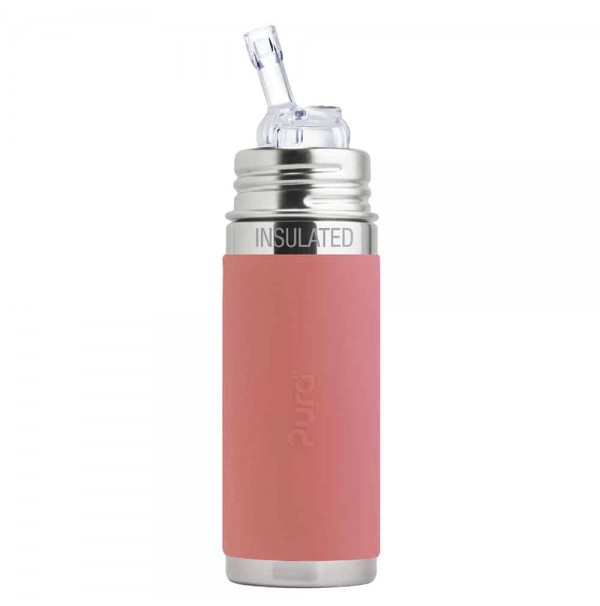 PURA TERMO fľaša so slamkou 260 ml - Rose