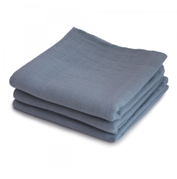 Mushie mušelínové plienky z organickej bavlny 3 kusy - Tradewinds modrá