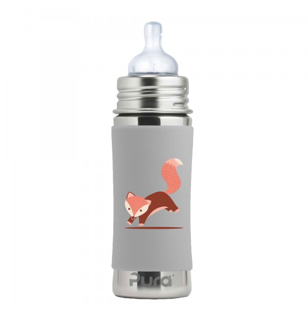 PURA nerezová dojčenská fľaša 325 ml - Fox