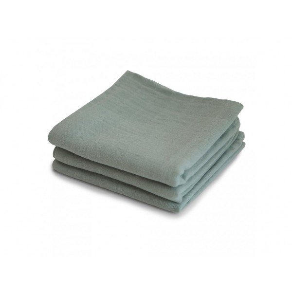 Mushie mušelínové plienky z organickej bavlny 3 kusy - Sage zelená